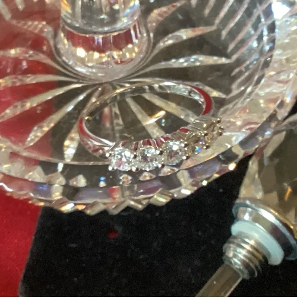 NWOT. Sterling Silver 5 Stone Diamond Simulant Ring Bella Luce Brand CZ Size 11